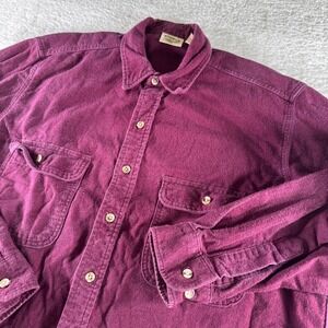 Vintage 80s Five Brother Button Up Flannel Shirt Plaid XL‎ USA Made Heavy Maroon